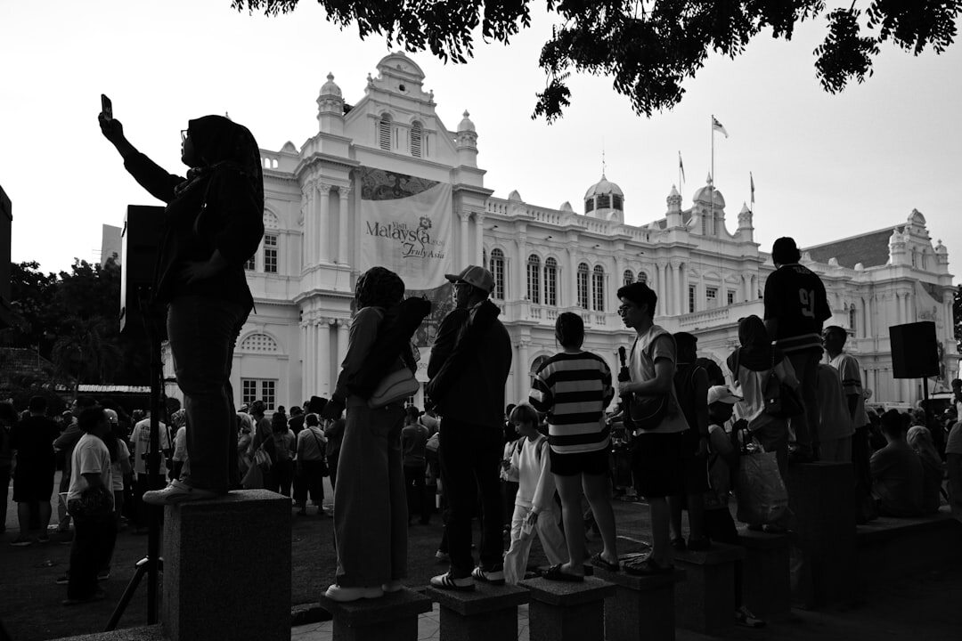 protesters outside town hall