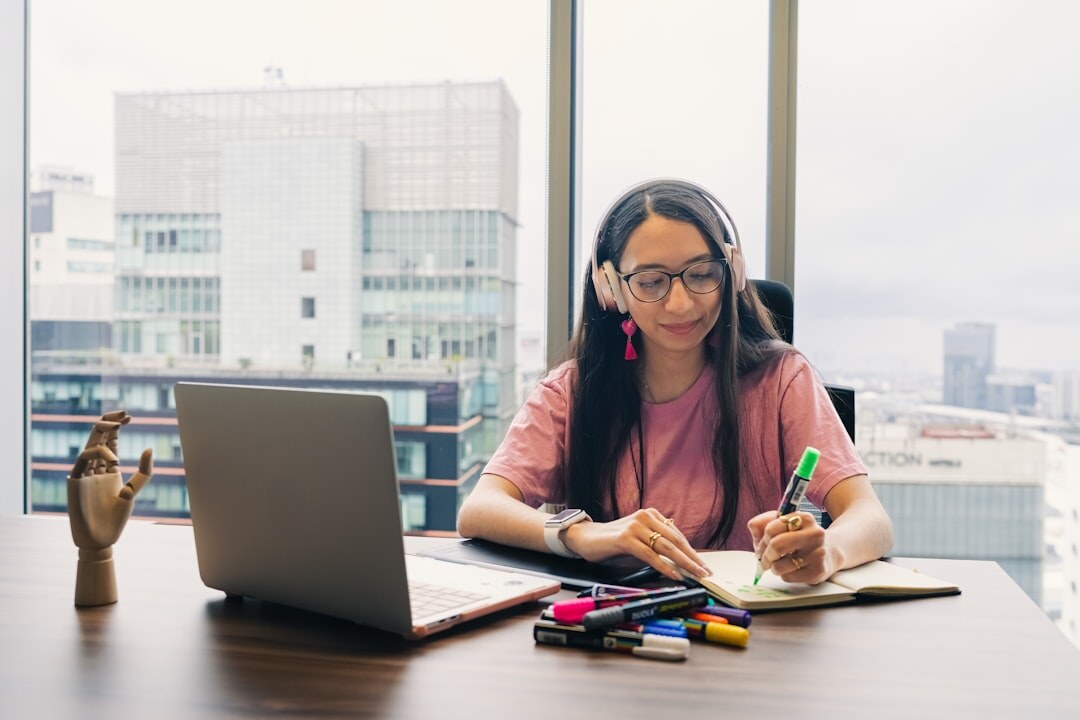 author writing at desk