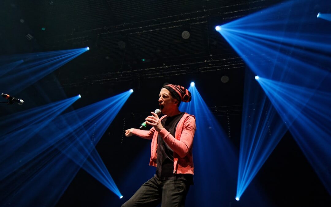 comedian performing on stage